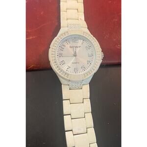 Women's 42mm Gossip Watch, Resin Covered Metal Band, Crystal Accents